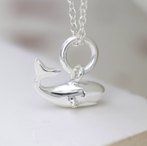 Sterling Silver Whale Pendant Necklace by Peace of Mind